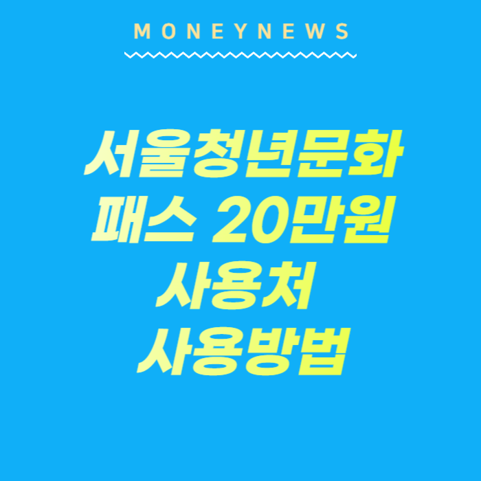 서울청년문화패스 20만원 사용처 및 사용방법 총정리에 대한 카드뉴스.